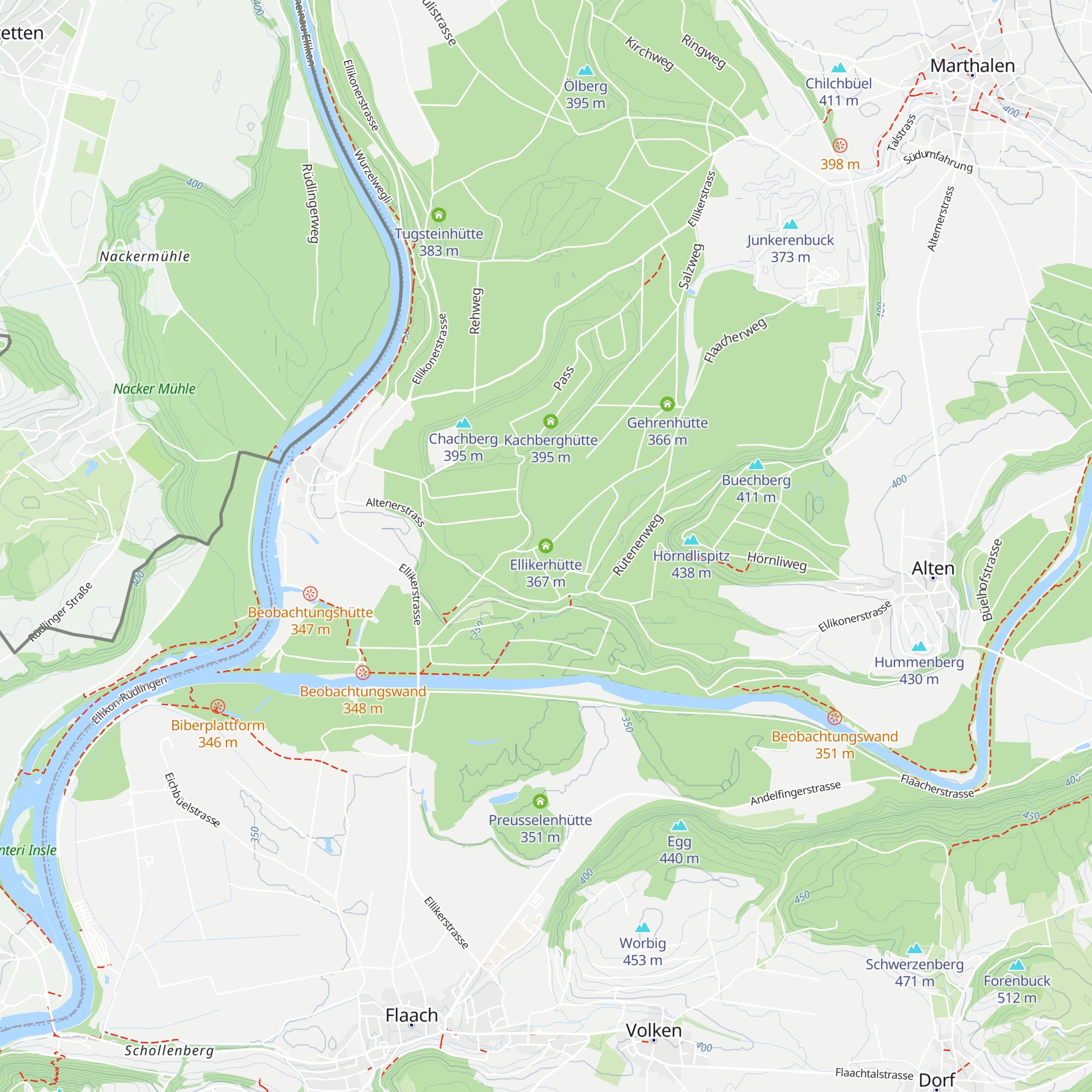 Ellikerhütte map