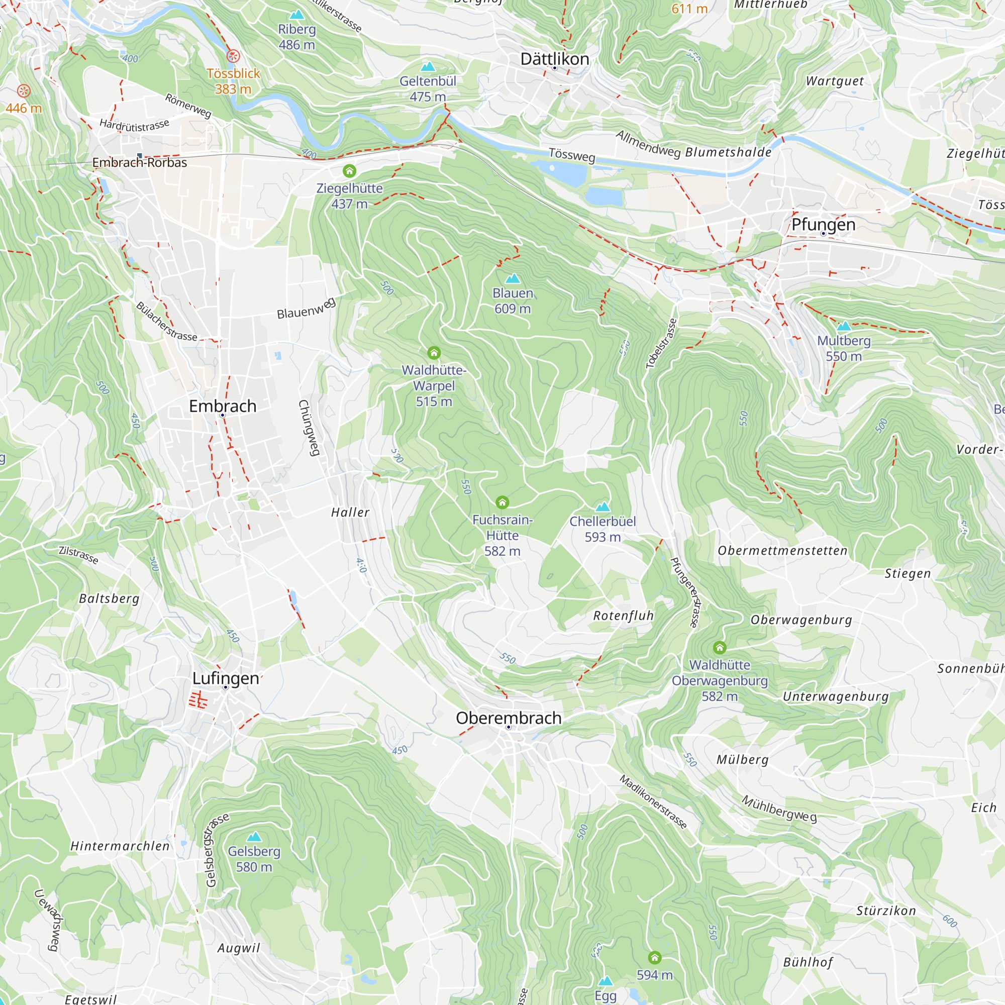 Fuchsrain-Hütte map