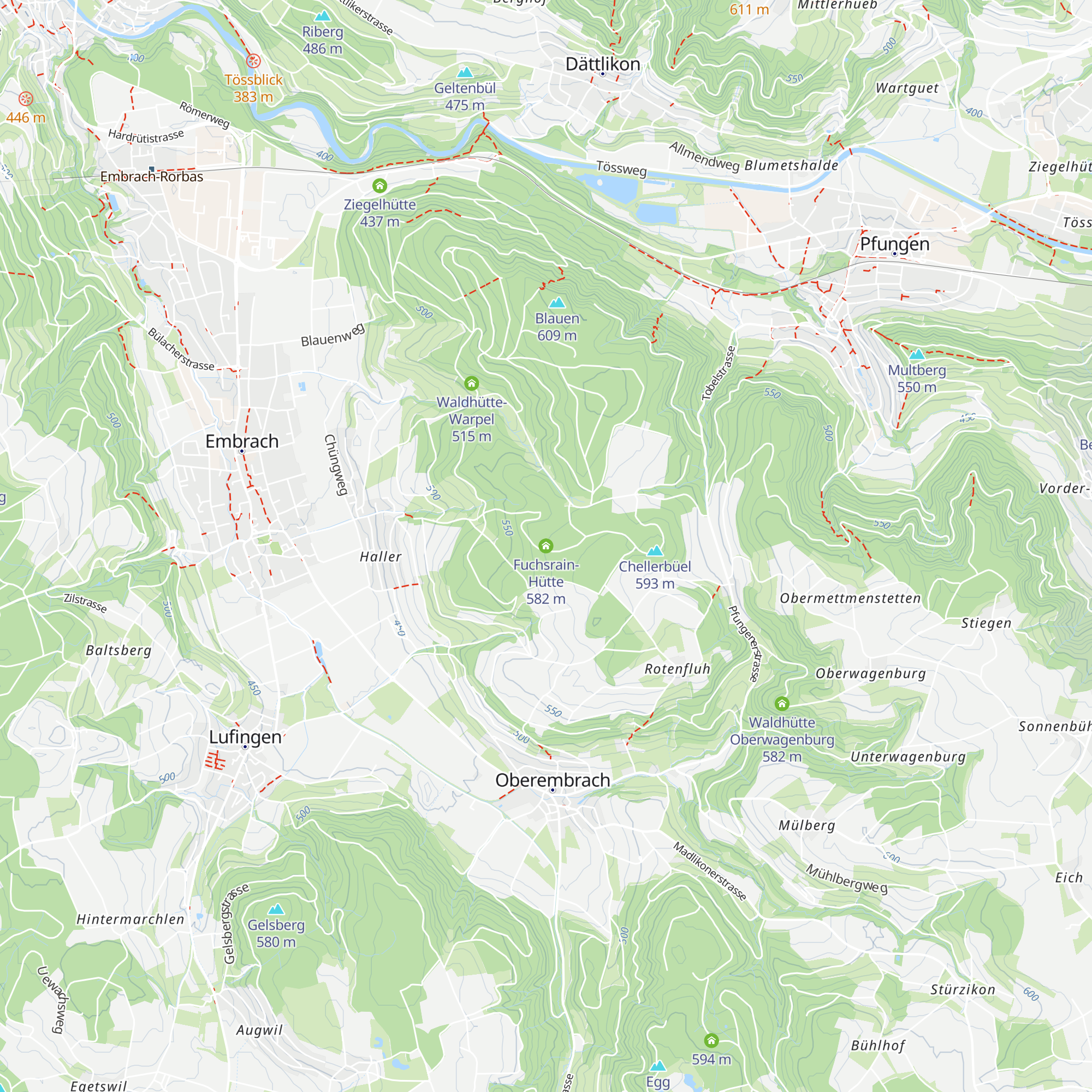 Fuchsrain-Hütte map