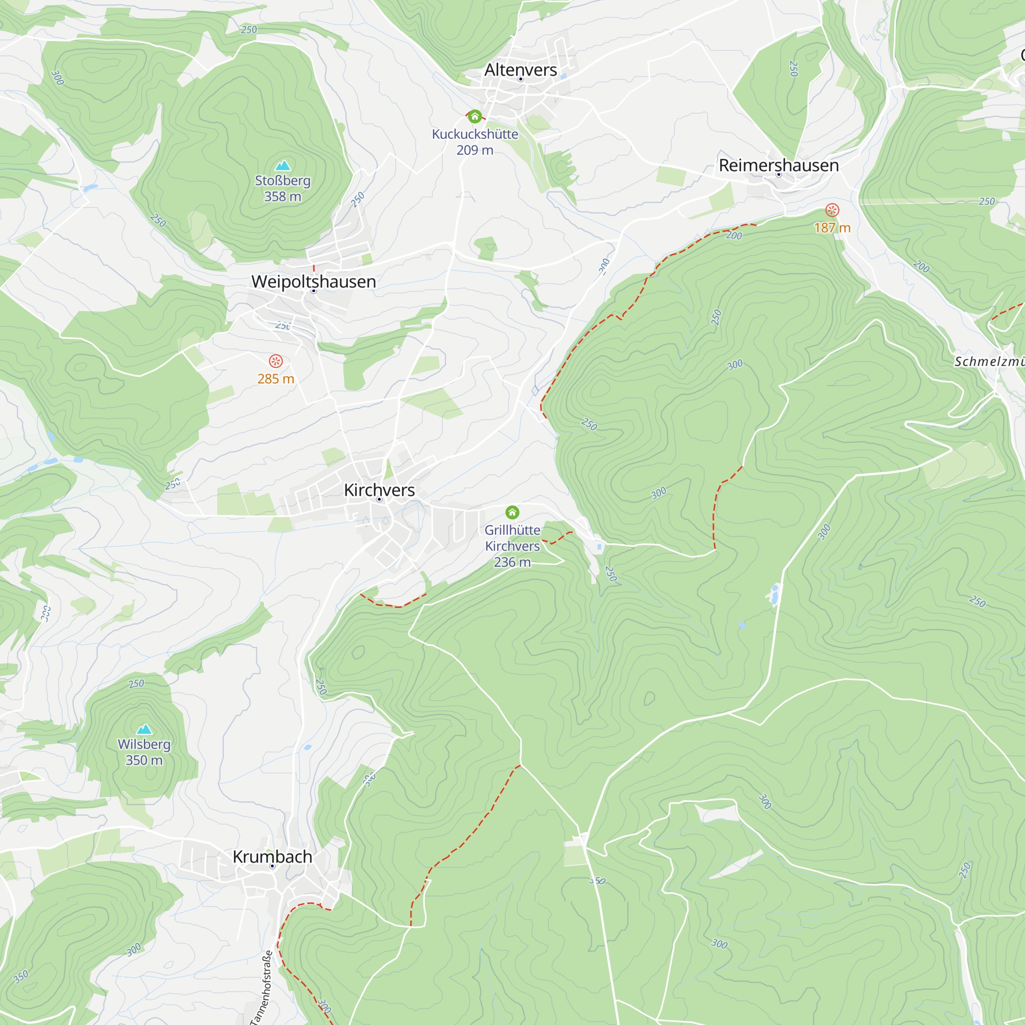 Grillhütte Kirchvers map
