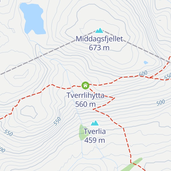 Map of Tverrlihytta