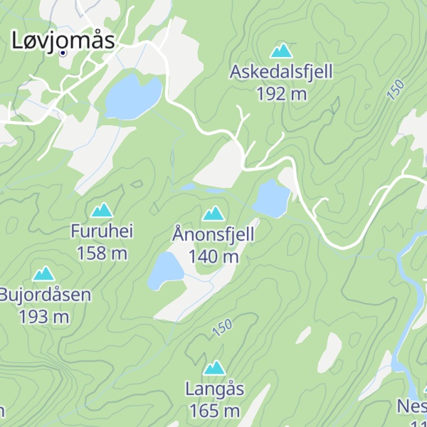 Map of Ånonsfjell
