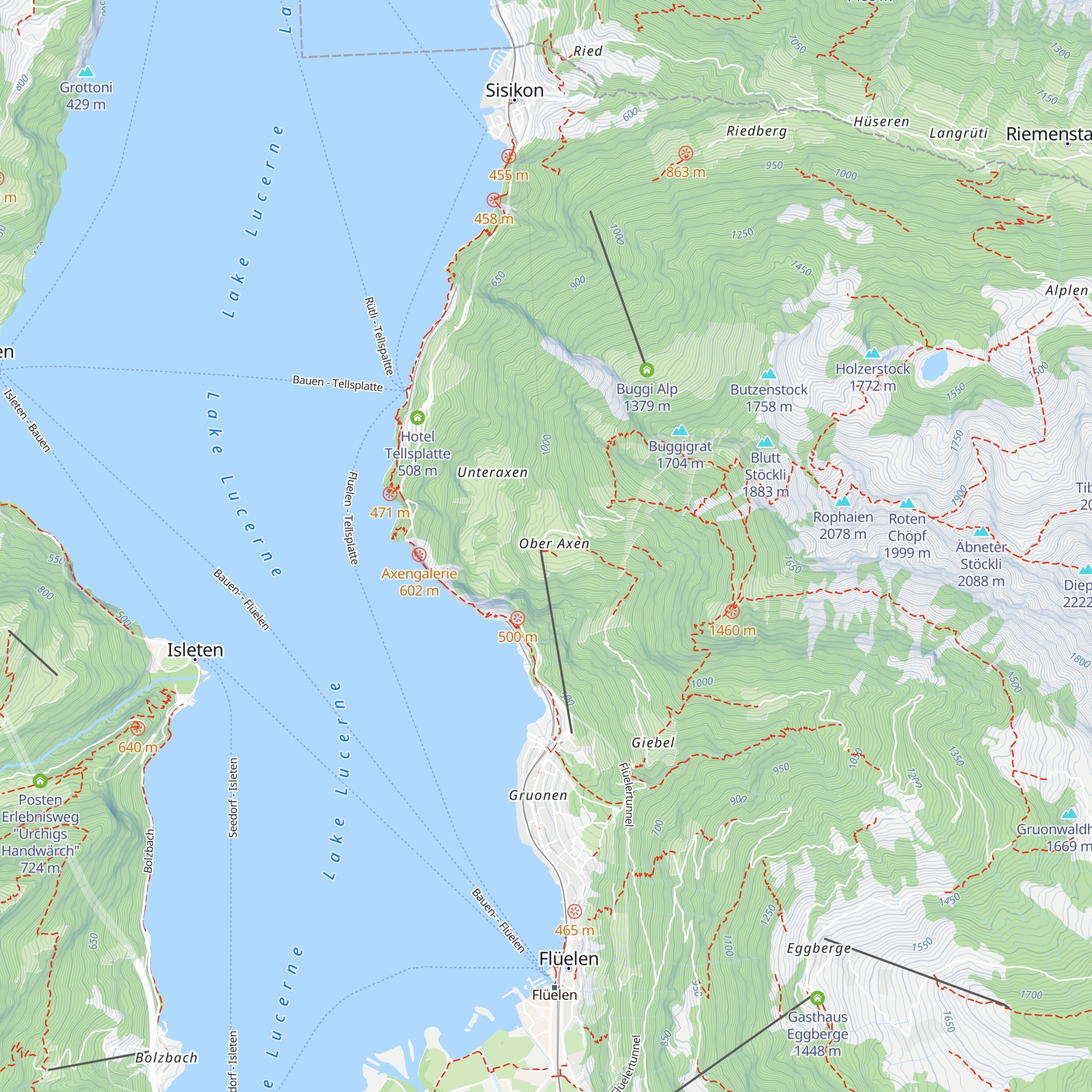 Bergrestaurant Oberaxen map