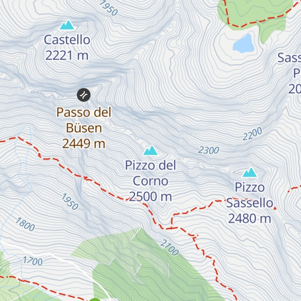 Map of Pizzo del Corno