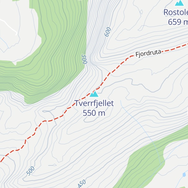 Map of Tverrfjellet