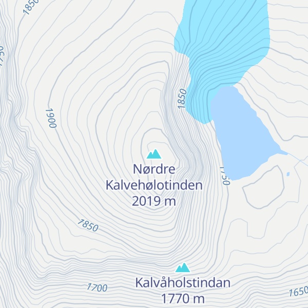 Map of Nørdre Kalvehølotinden
