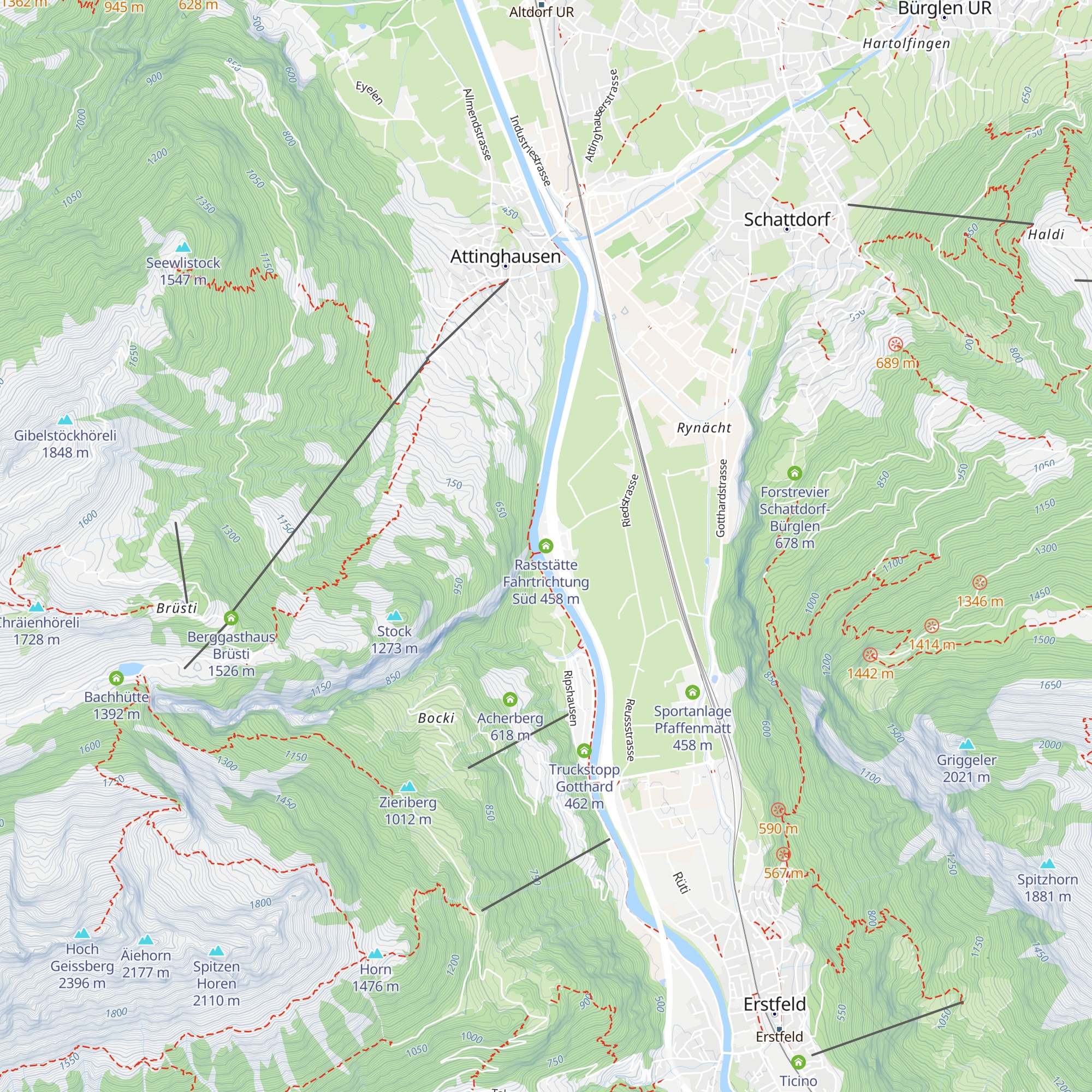Raststätte Fahrtrichtung Süd map