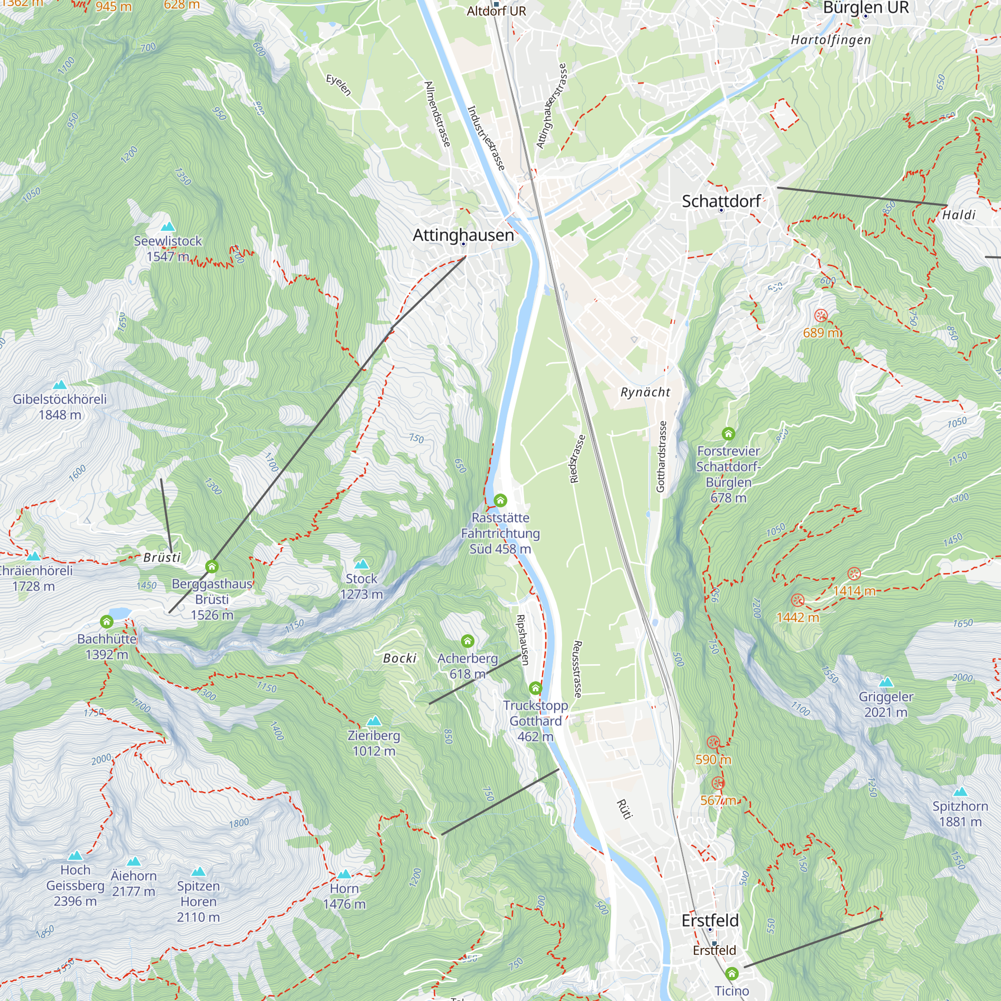 Raststätte Fahrtrichtung Süd map