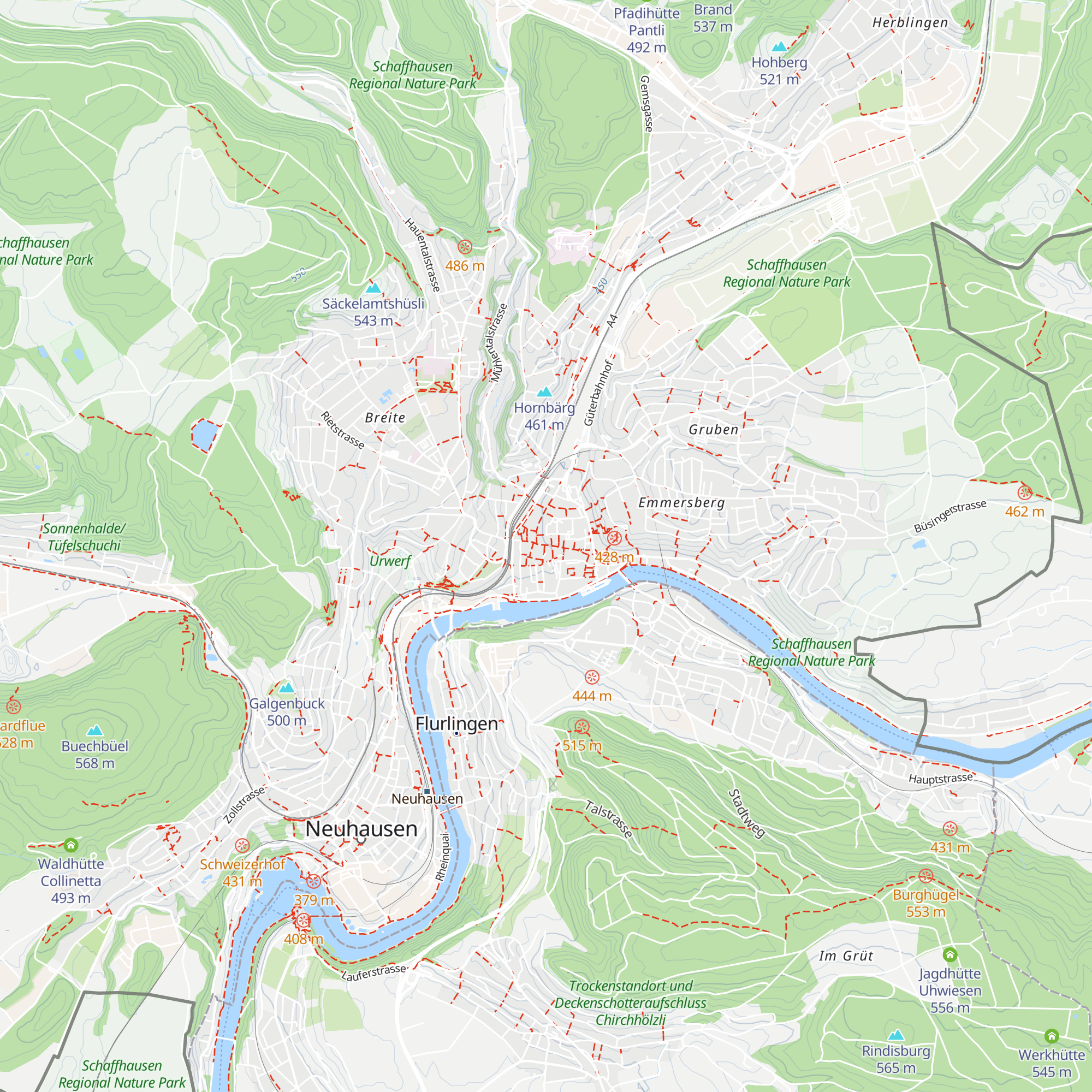 Schaffhauserland Tourismus map