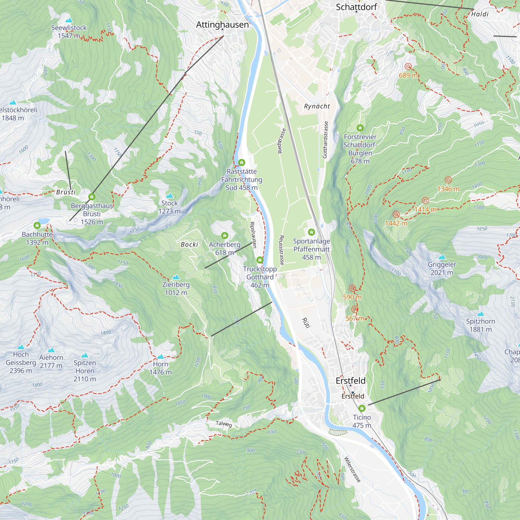 Truckstopp Gotthard map