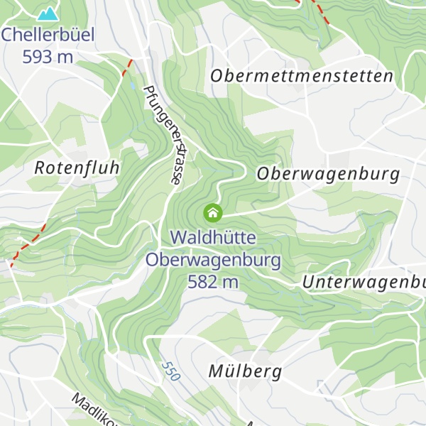 Map of Waldhütte Oberwagenburg
