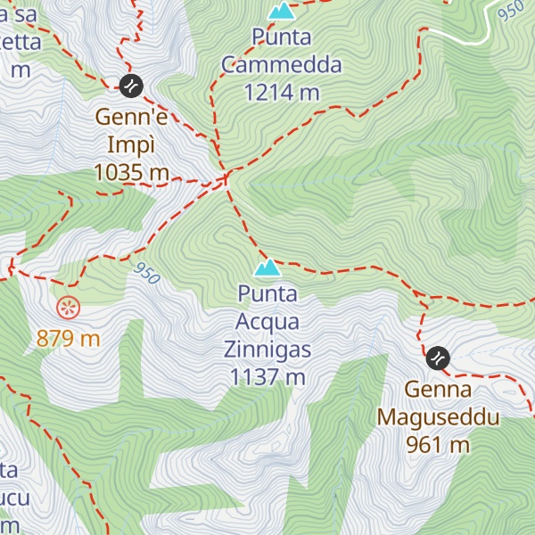 Map of Punta Acqua Zinnigas