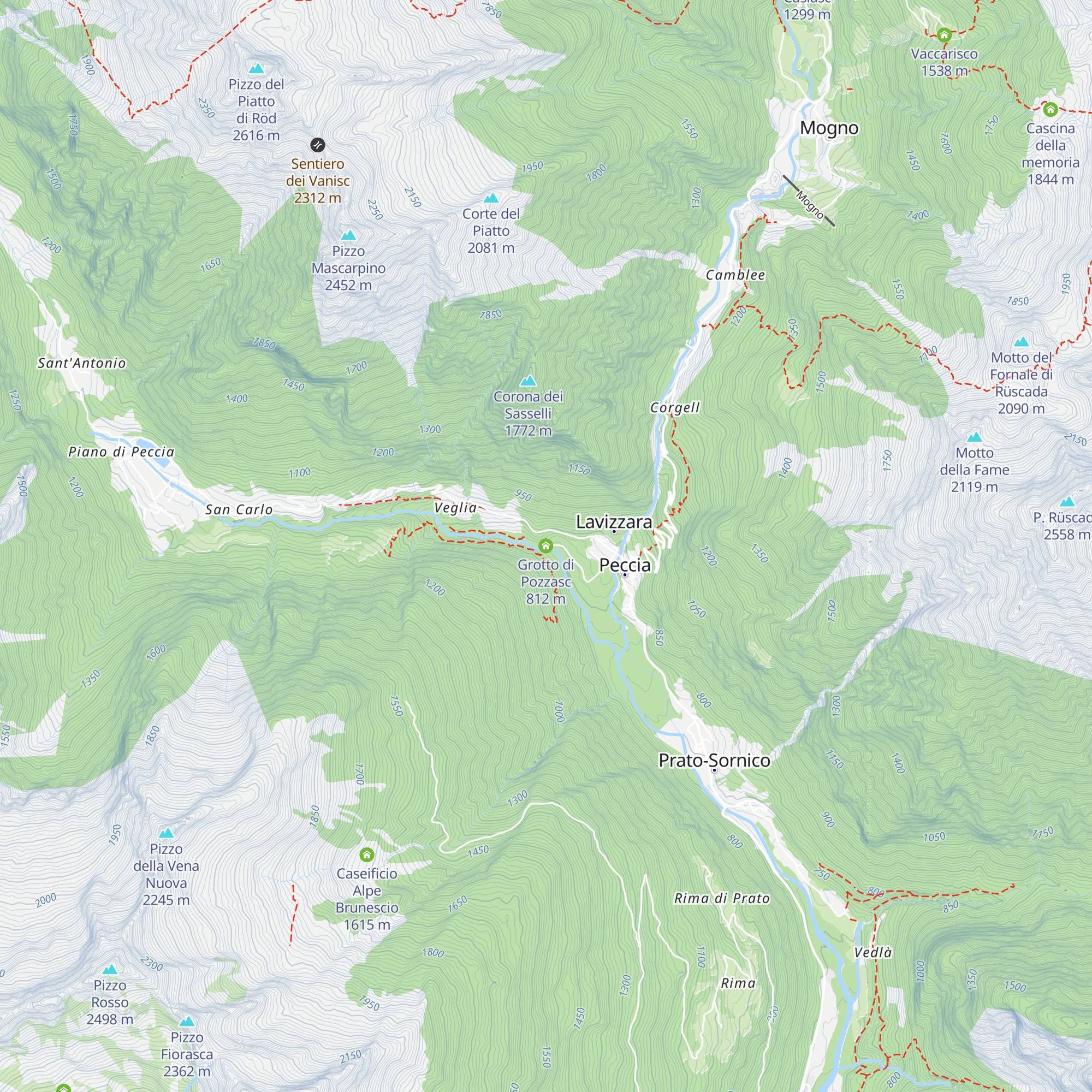 Grotto di Pozzasc map
