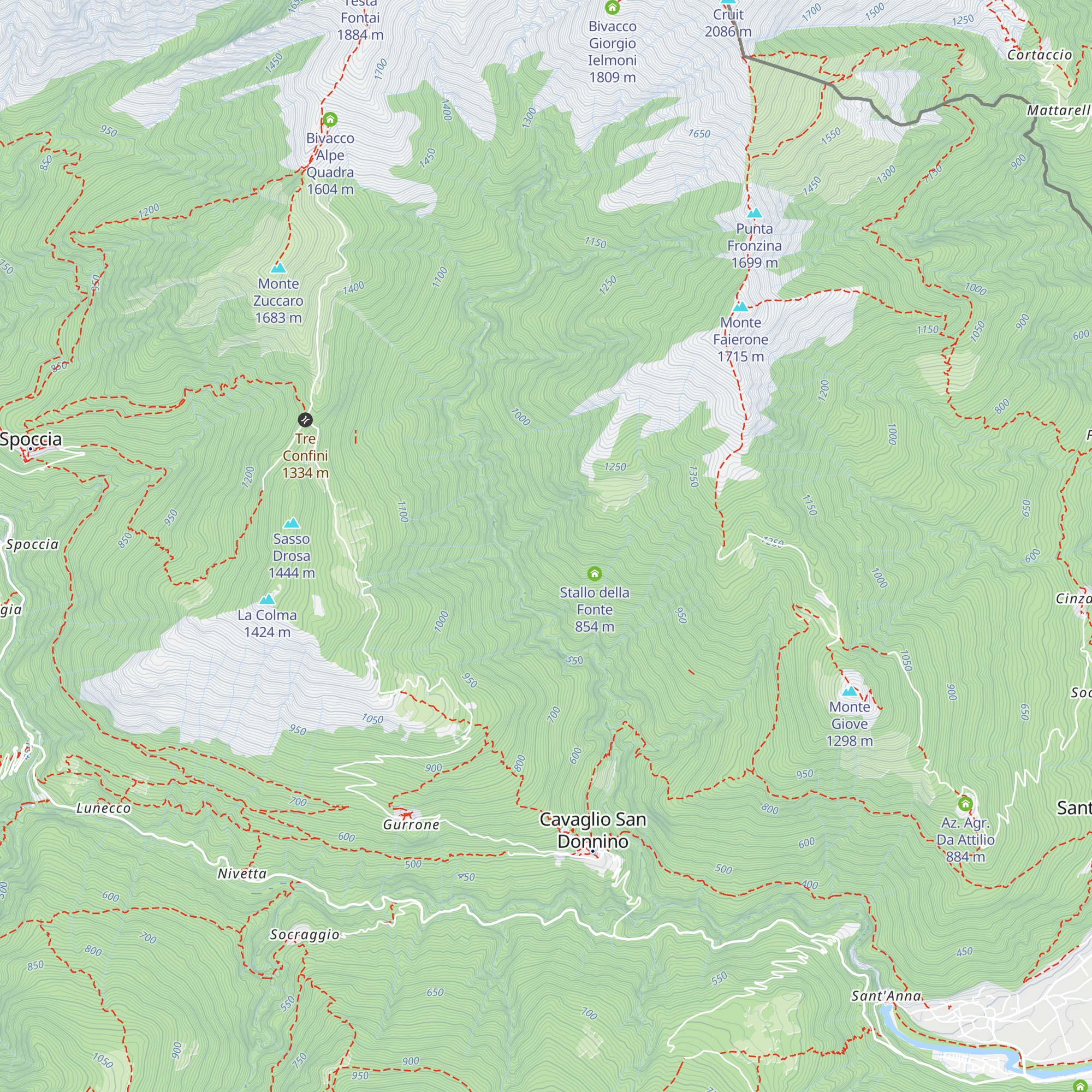 Monti Arné map