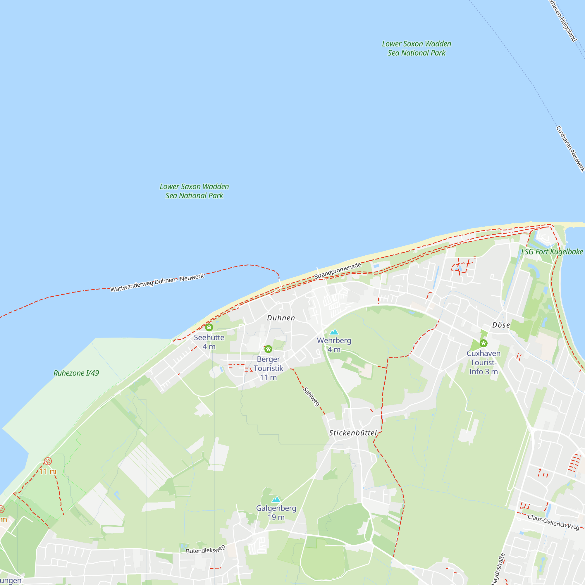 Touristen Information Duhnen map