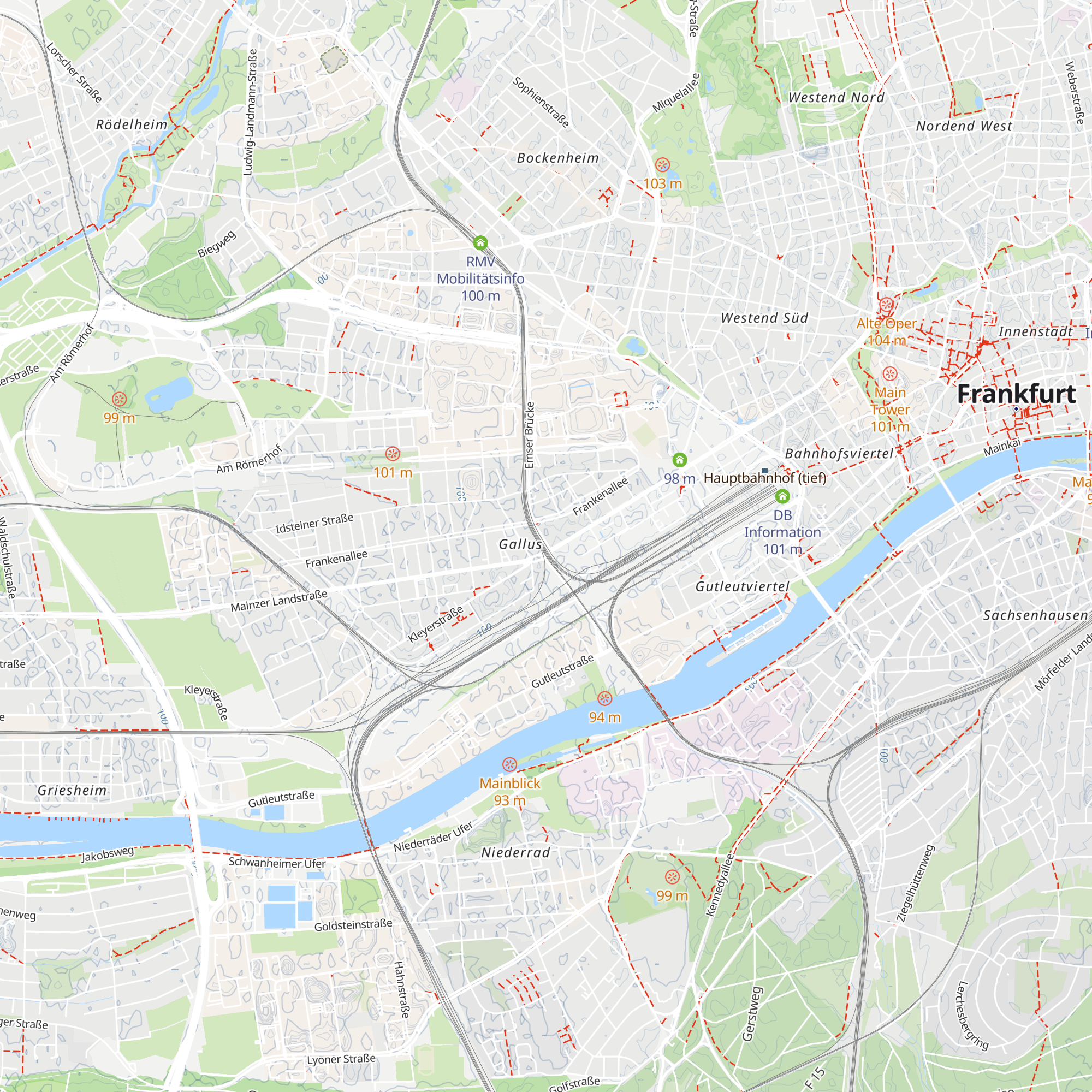 RMV Mobilitätsinfo map