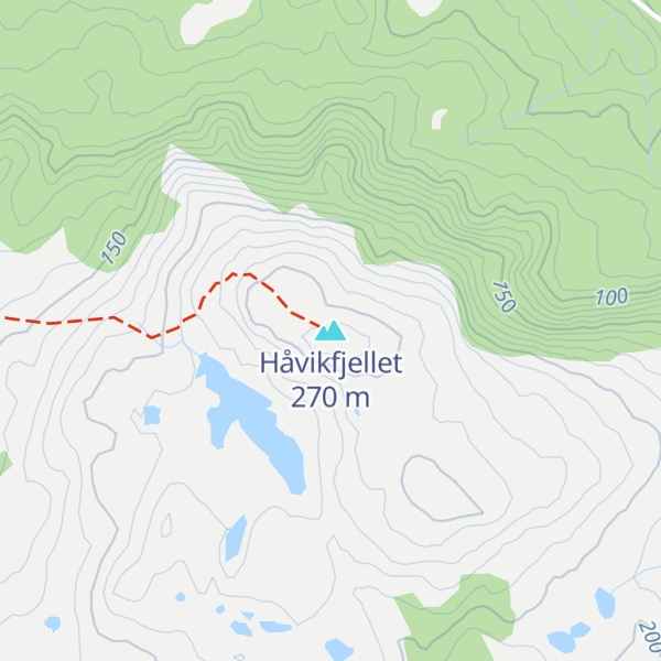 Map of Håvikfjellet