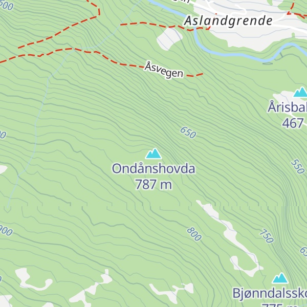 Map of Ondånshovda