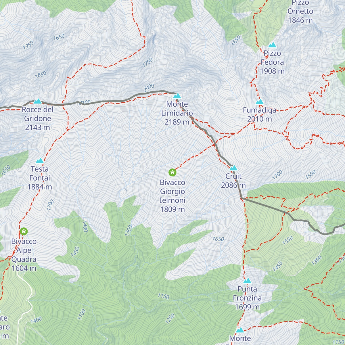Bivacco Giorgio Ielmoni map