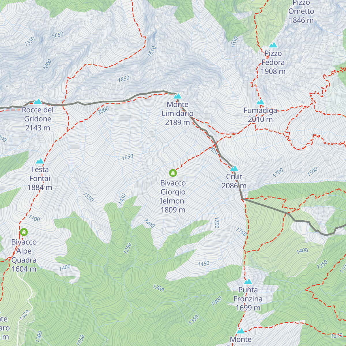 Bivacco Giorgio Ielmoni map