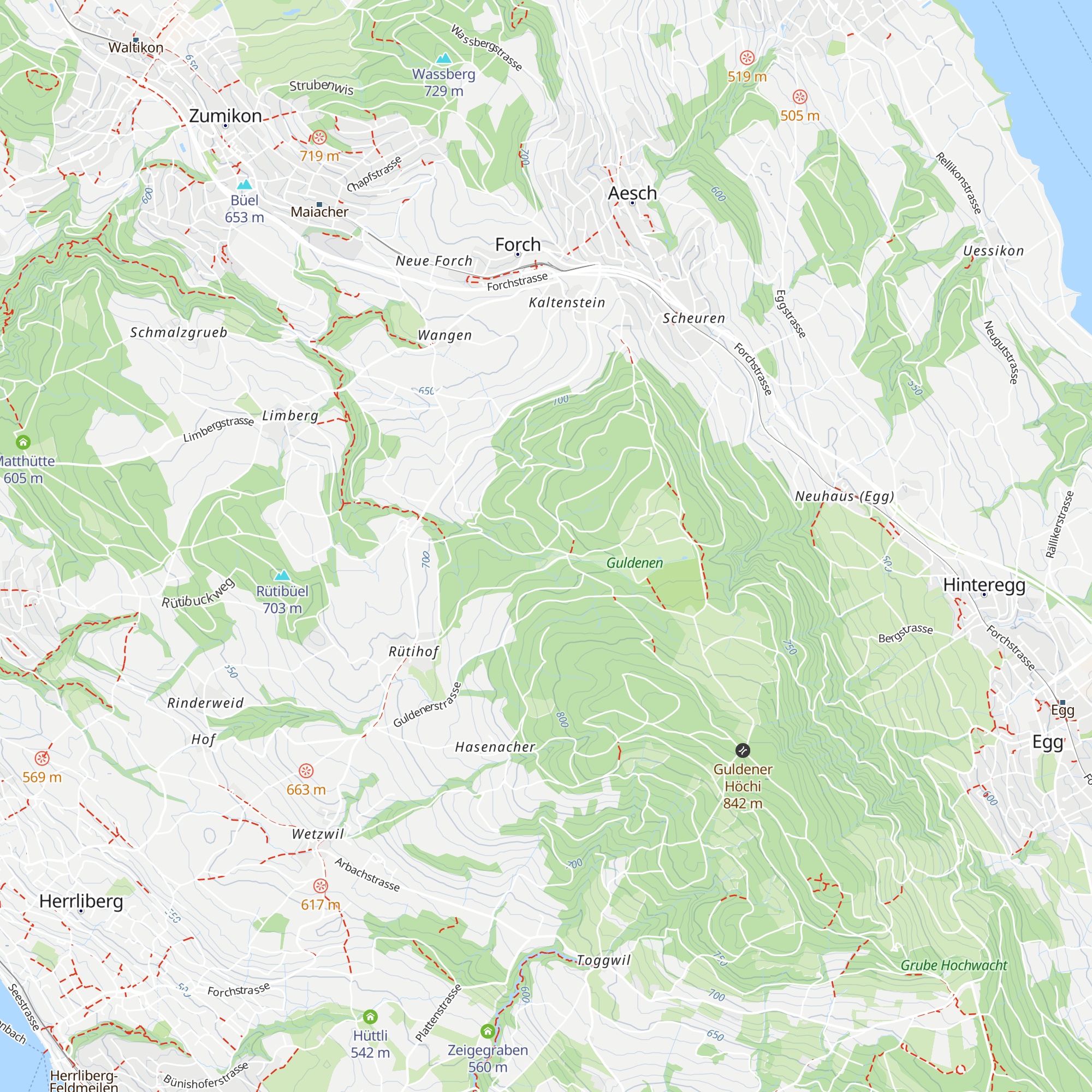 Kyburg-Hütte map