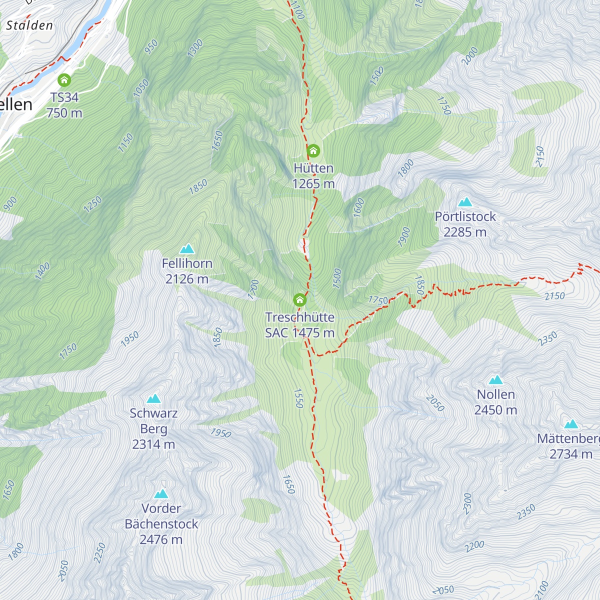 Treschhütte SAC map