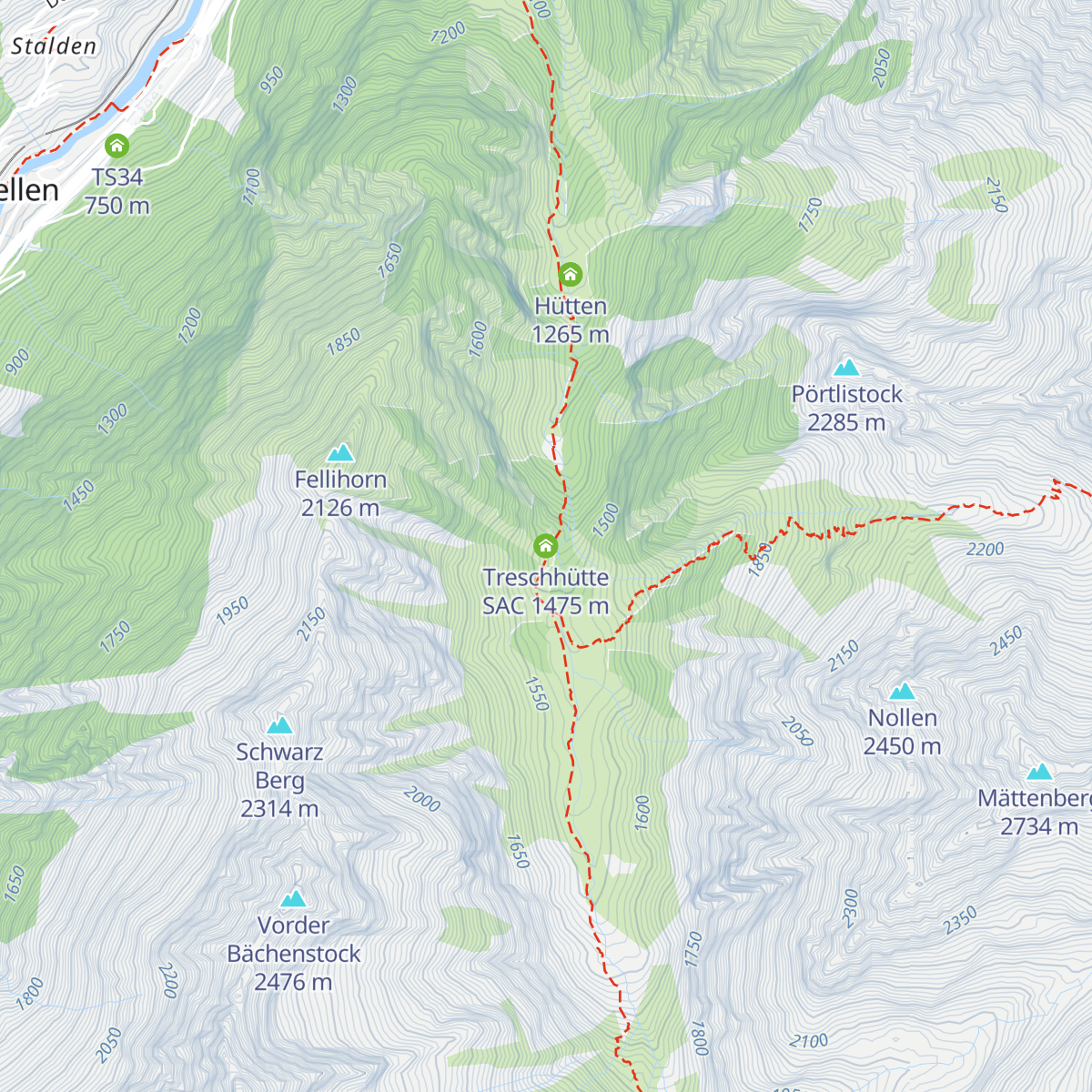 Treschhütte SAC map