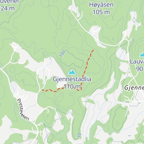 Map of Gjennestadlia