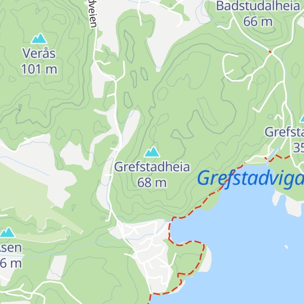 Map of Grefstadheia