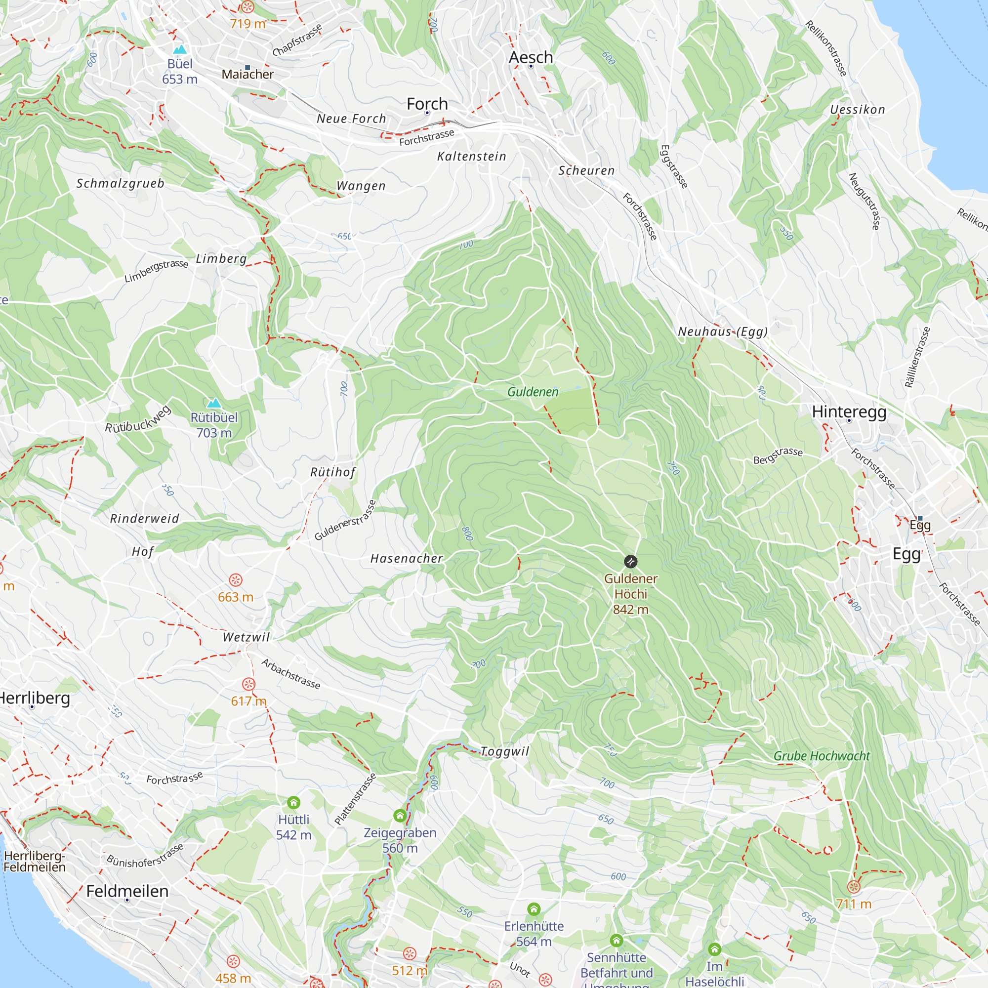 Waldhütte Herrliberg map