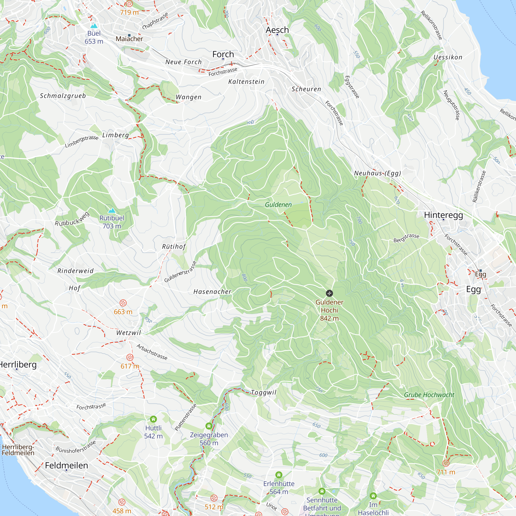 Waldhütte Herrliberg map