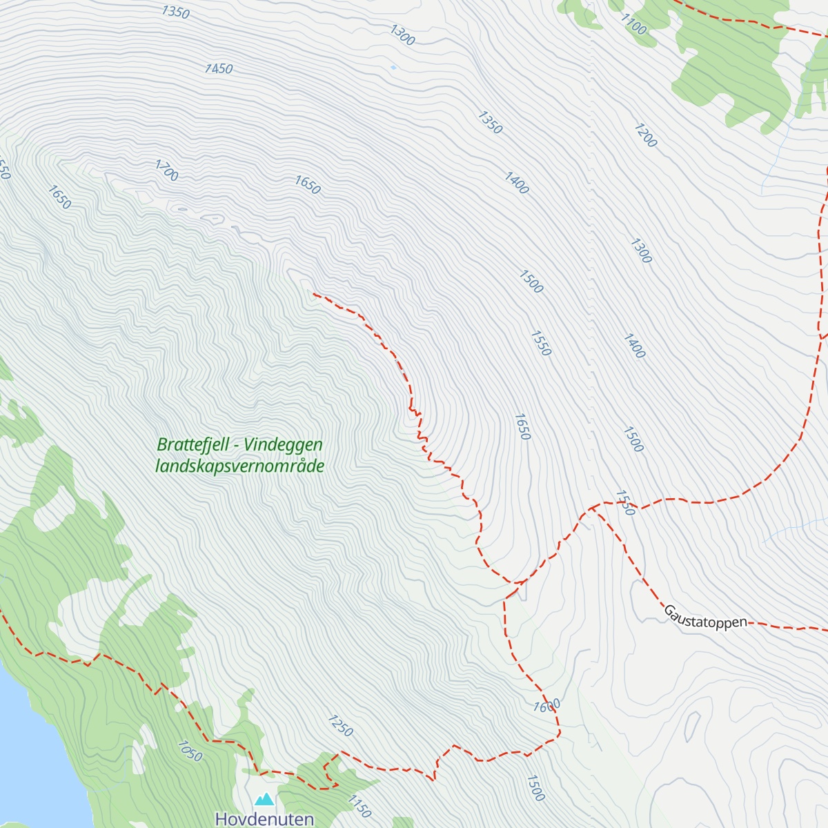 Gaustatoppen Turisthytte map
