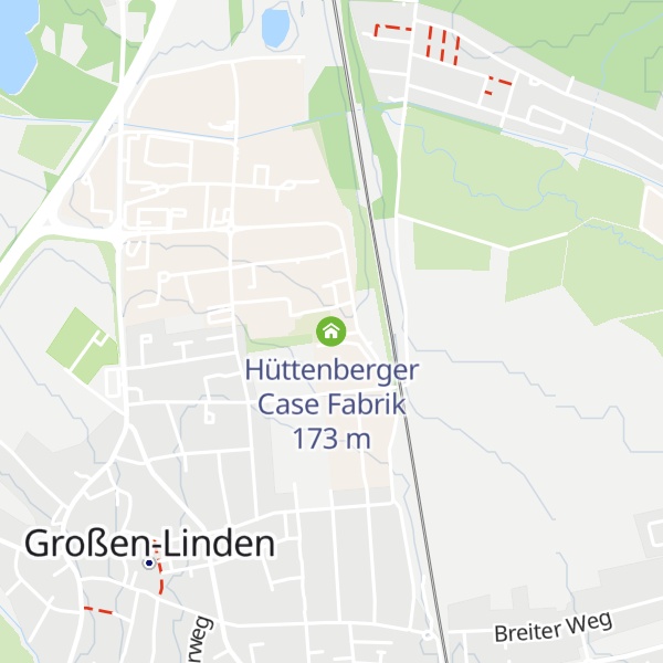 Map of Hüttenberger Case Fabrik