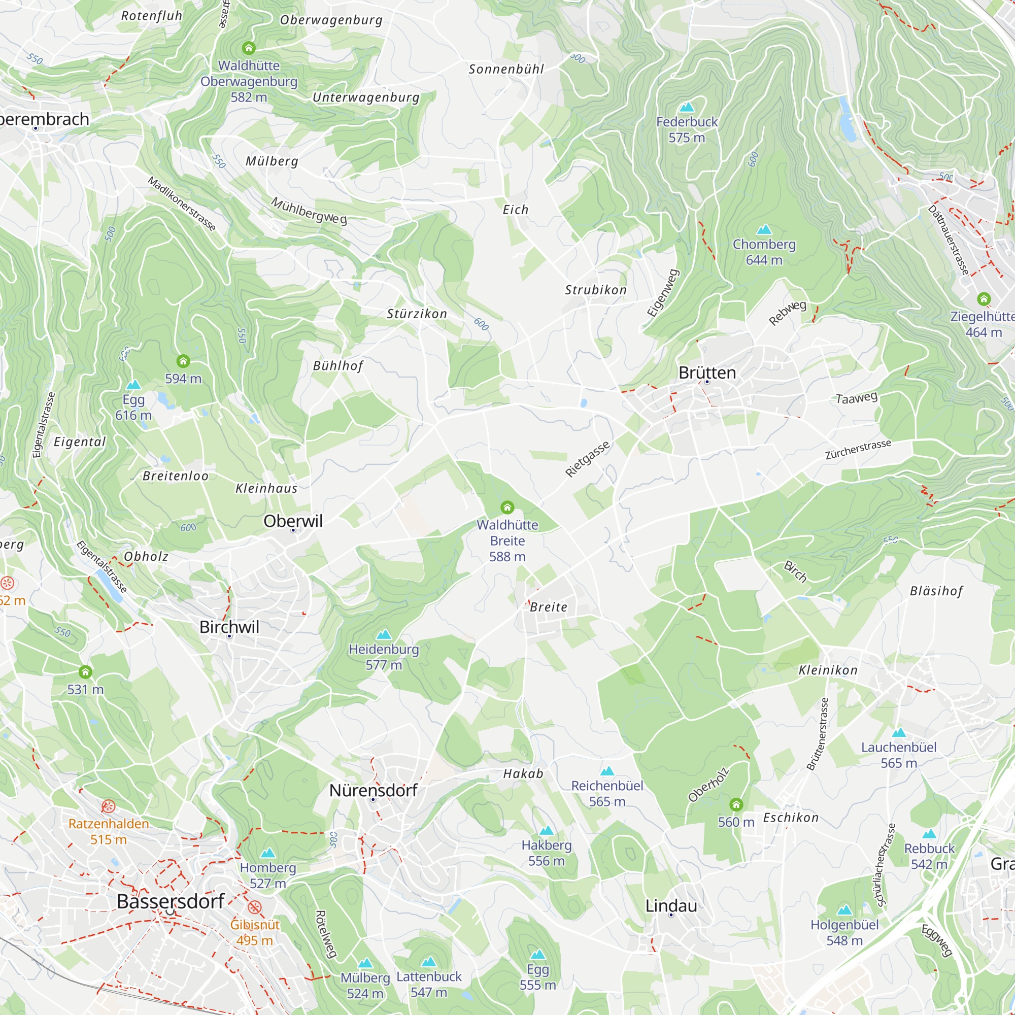 Waldhütte Breite map