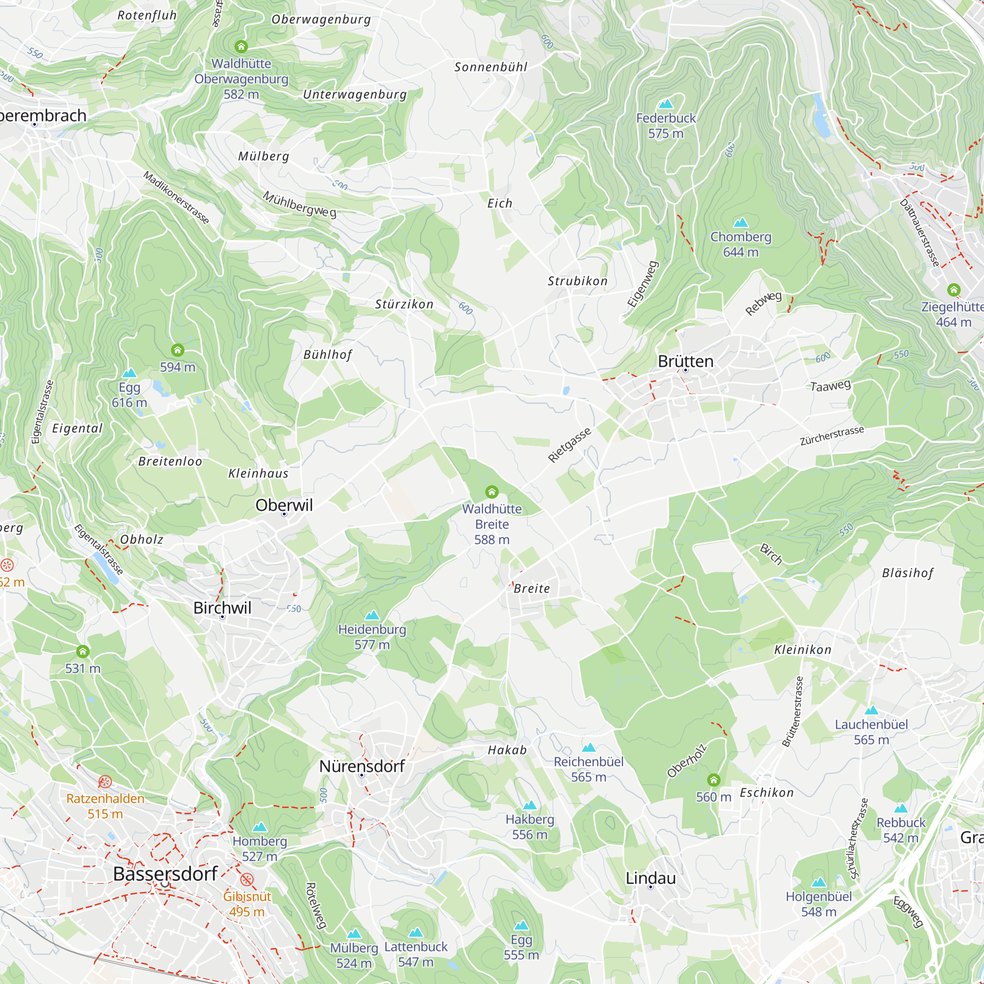Waldhütte Breite map