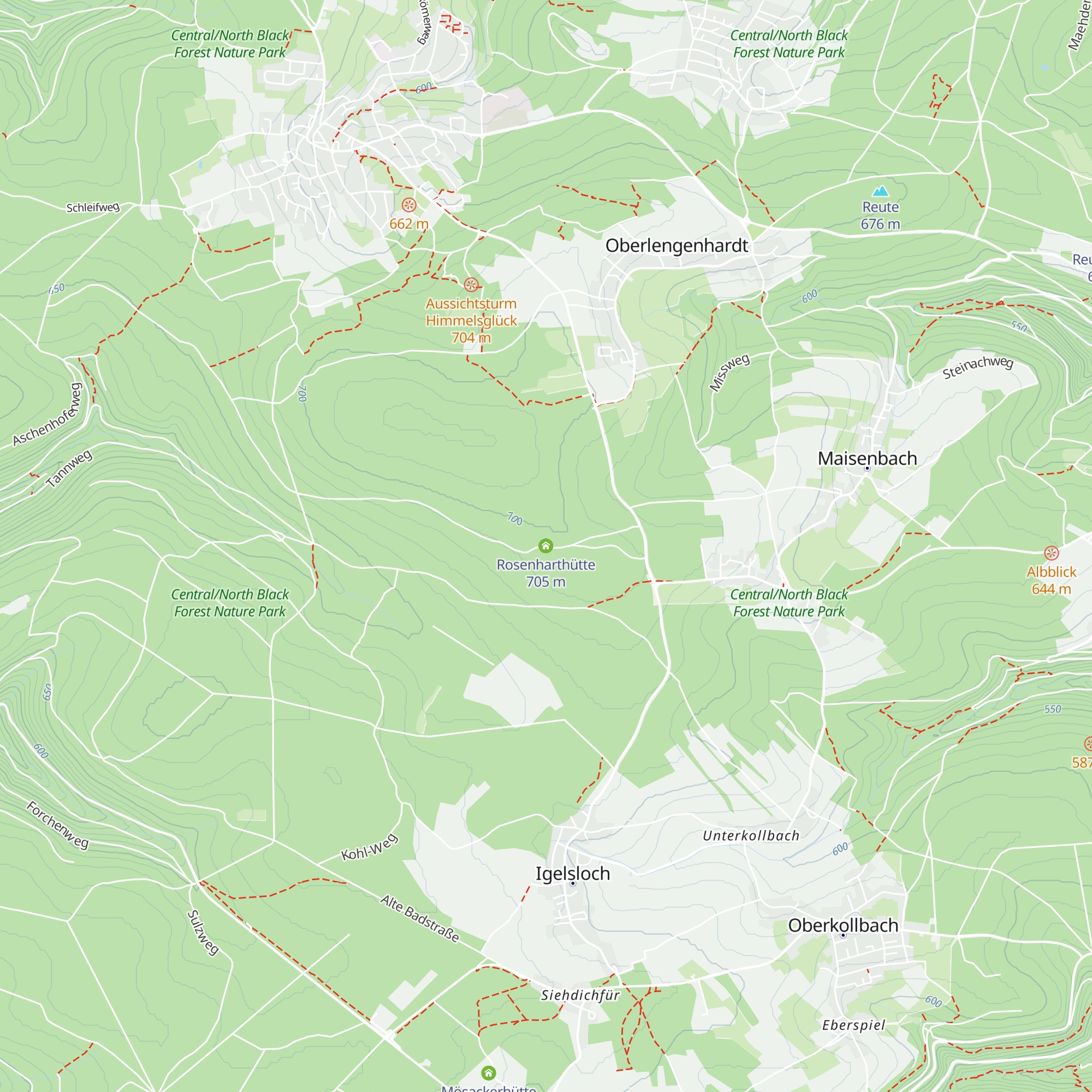 Rosenharthütte map