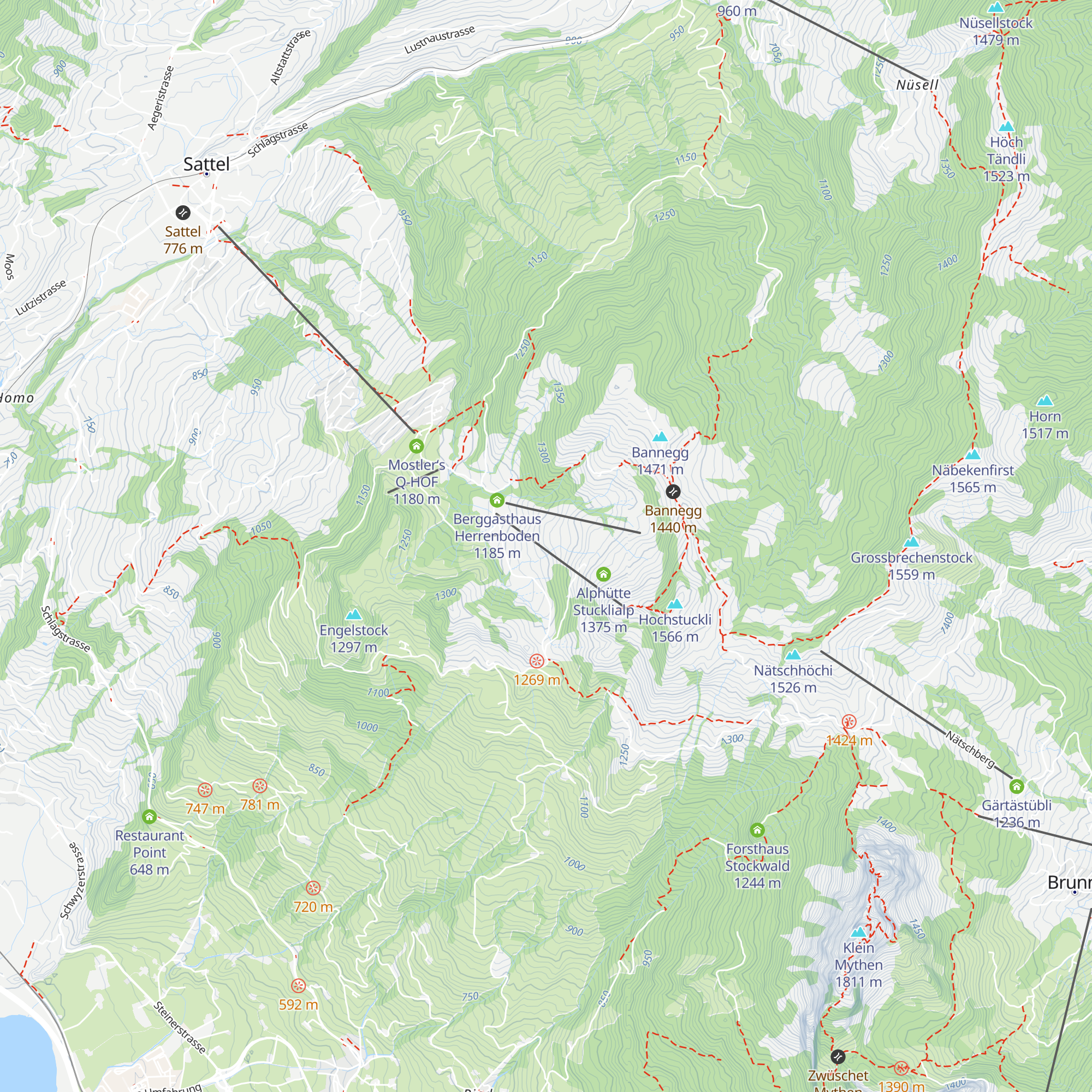 Skihaus Hochstuckli map