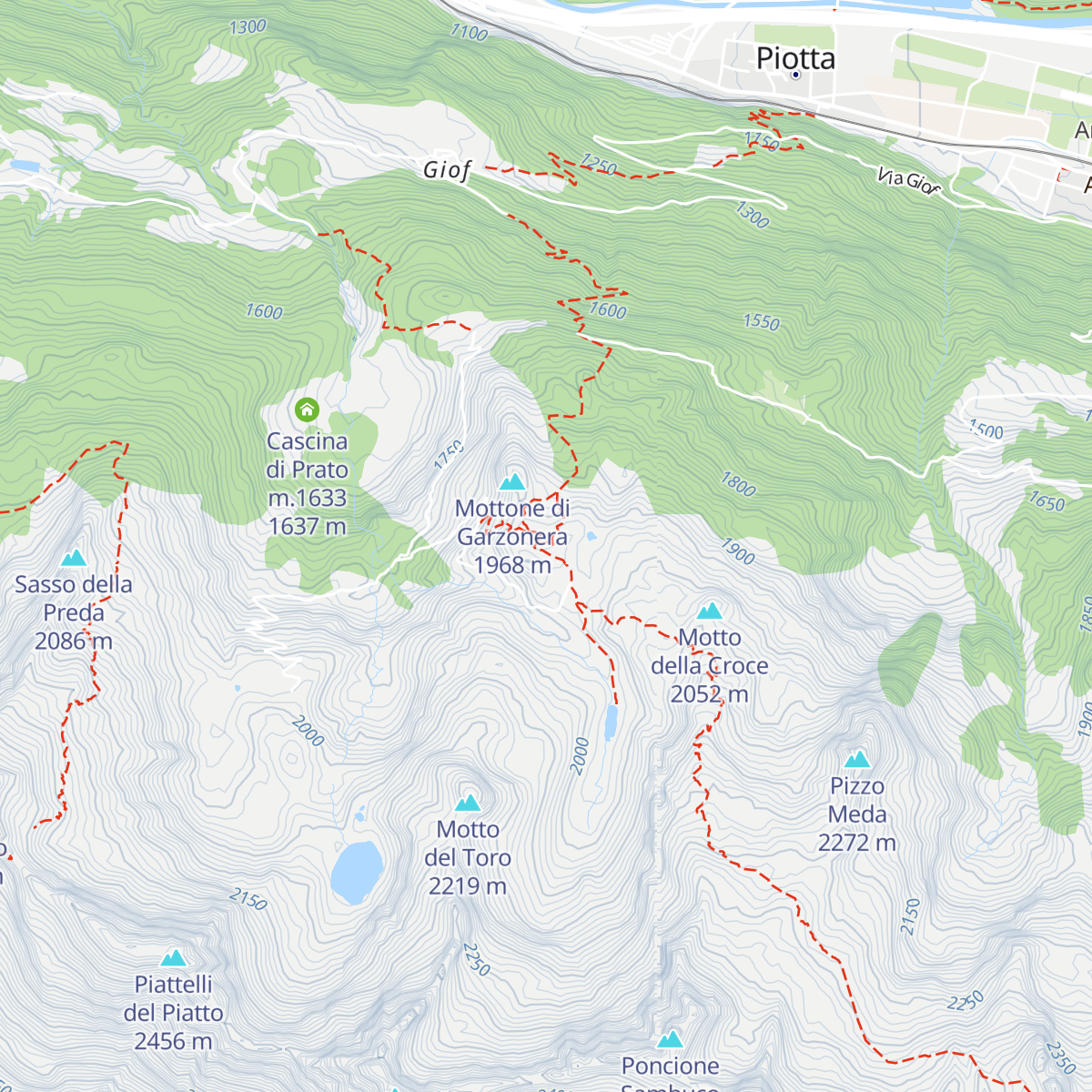 Capanna Garzonera map