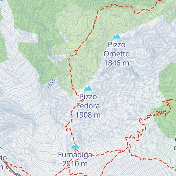 Map of Pizzo Fedora