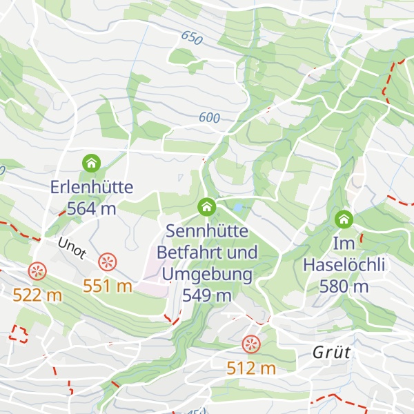 Map of Sennhütte Betfahrt und Umgebung