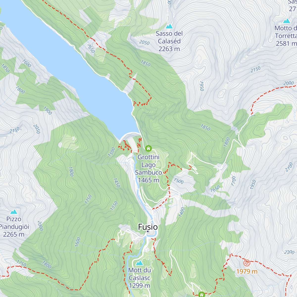 Grottini Lago Sambuco map