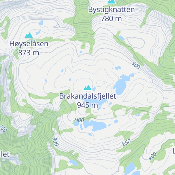 Map of Brakandalsfjellet