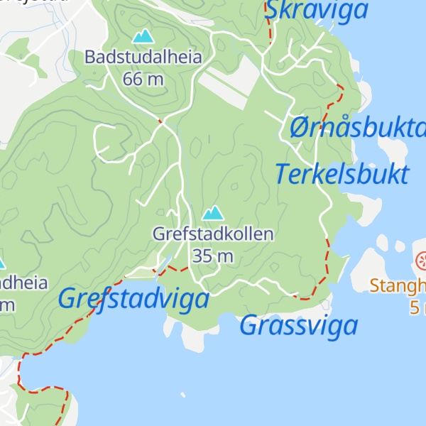 Map of Grefstadkollen