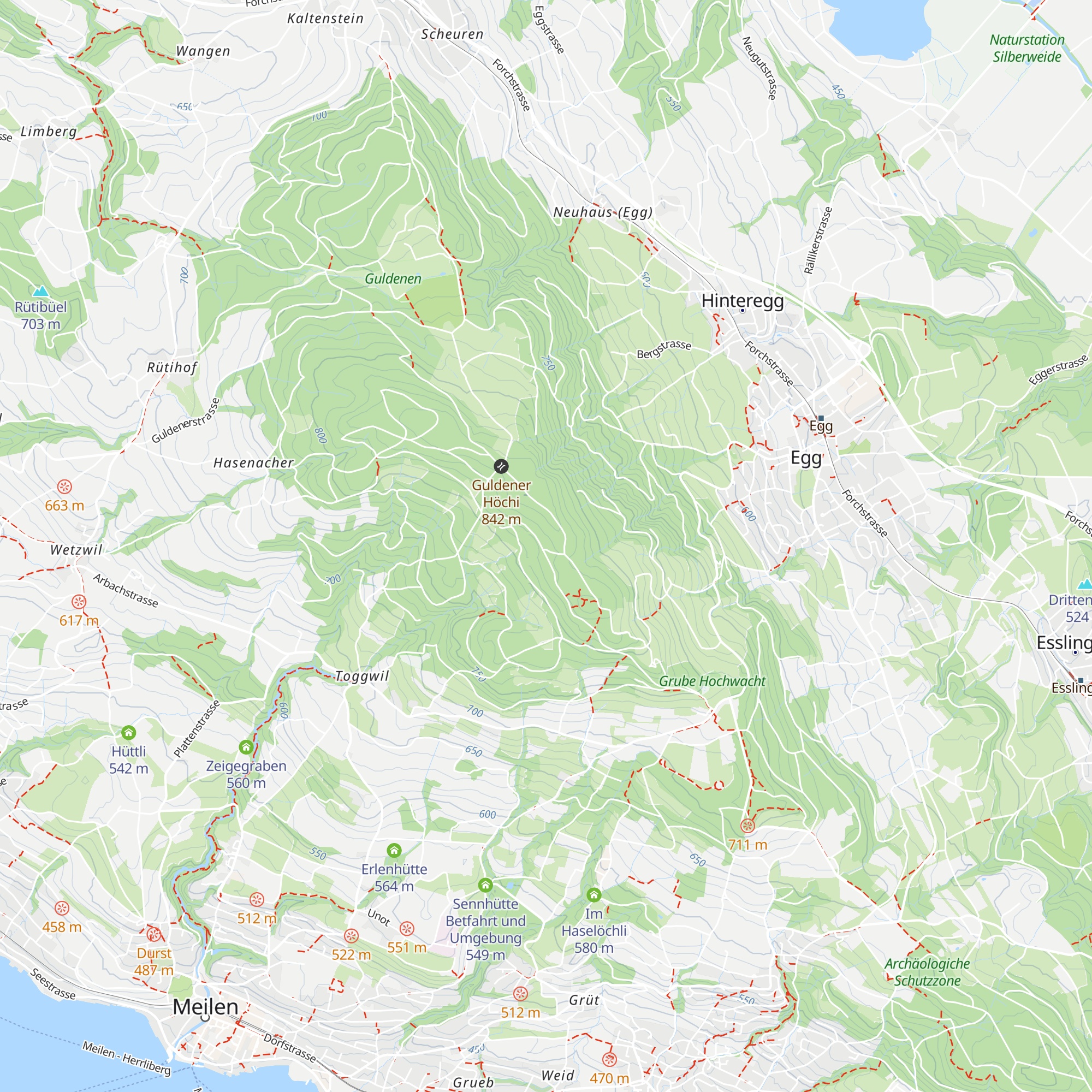 Waldhütte Pfannenstiel map