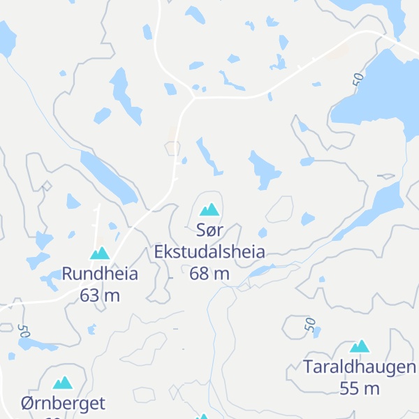 Map of Sør Ekstudalsheia
