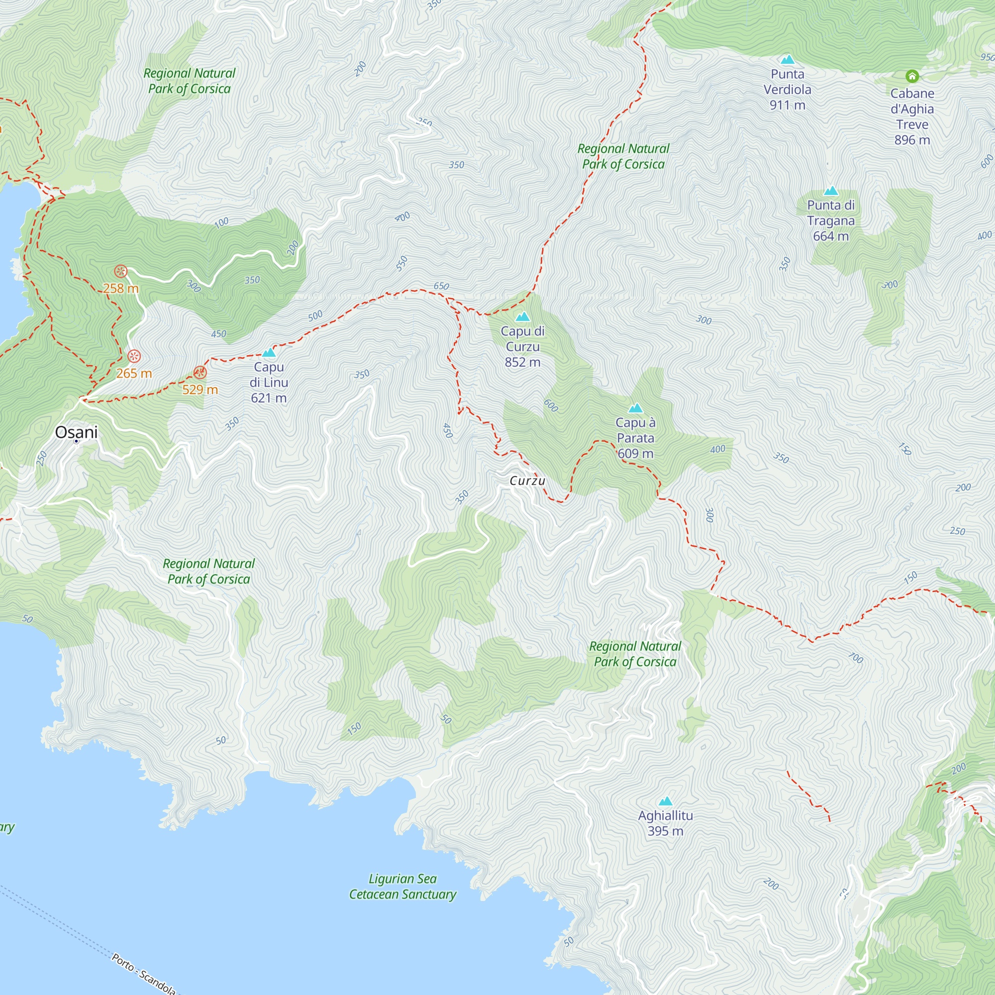 Gîte d'étape de Curzu map
