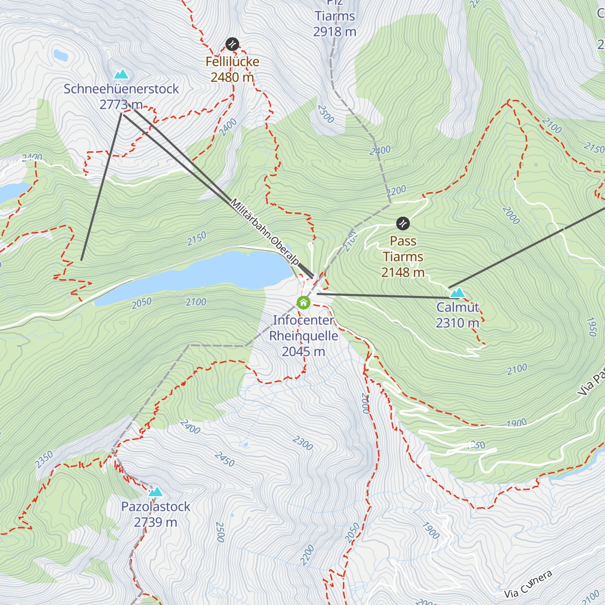 Leuchtturm Rheinquelle map
