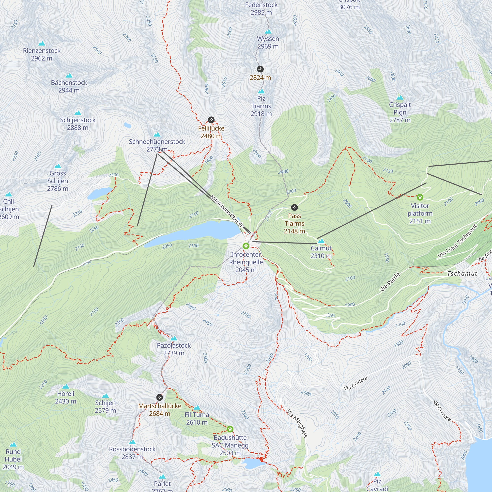 Infocenter Rheinquelle map