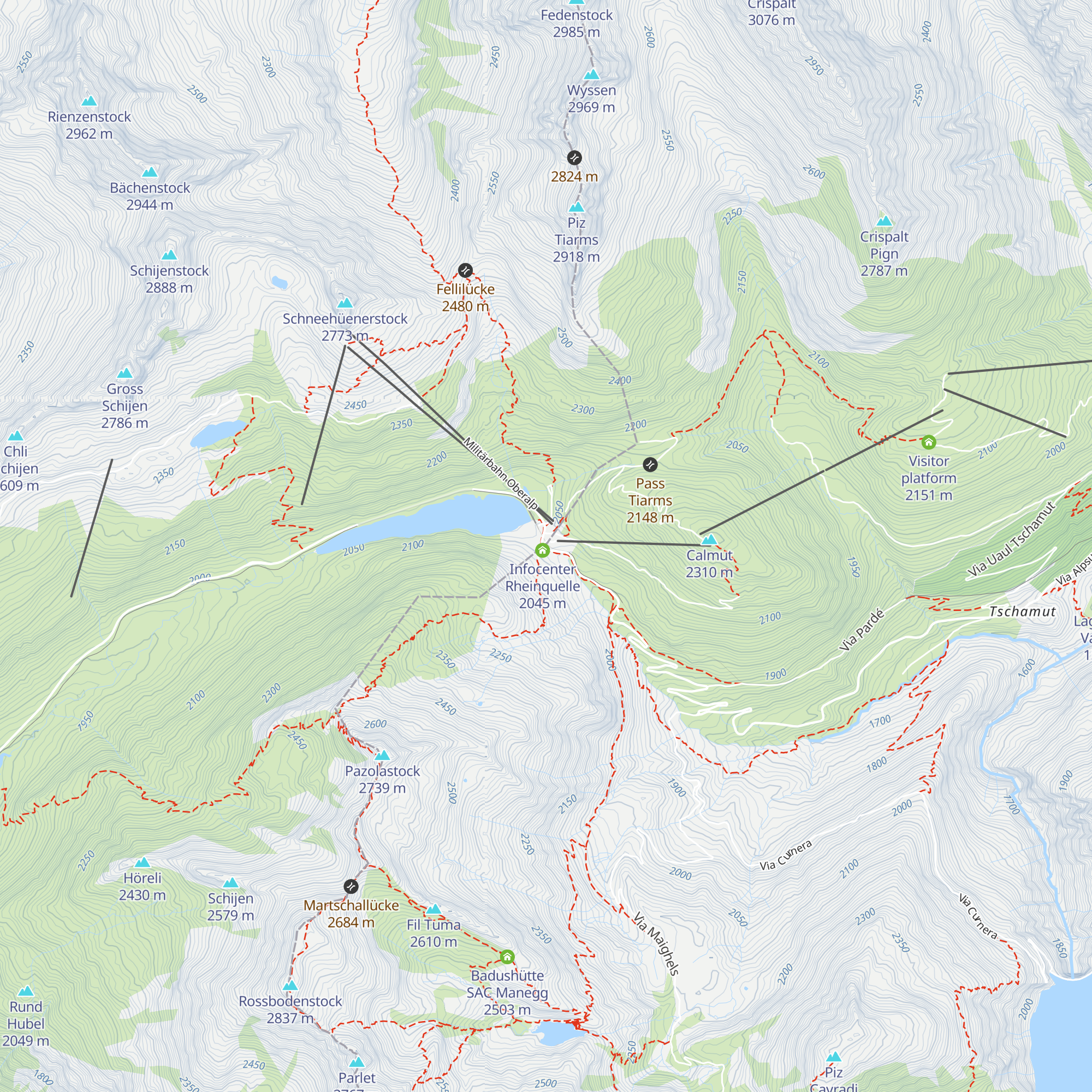 Gasthaus Piz Calmot map