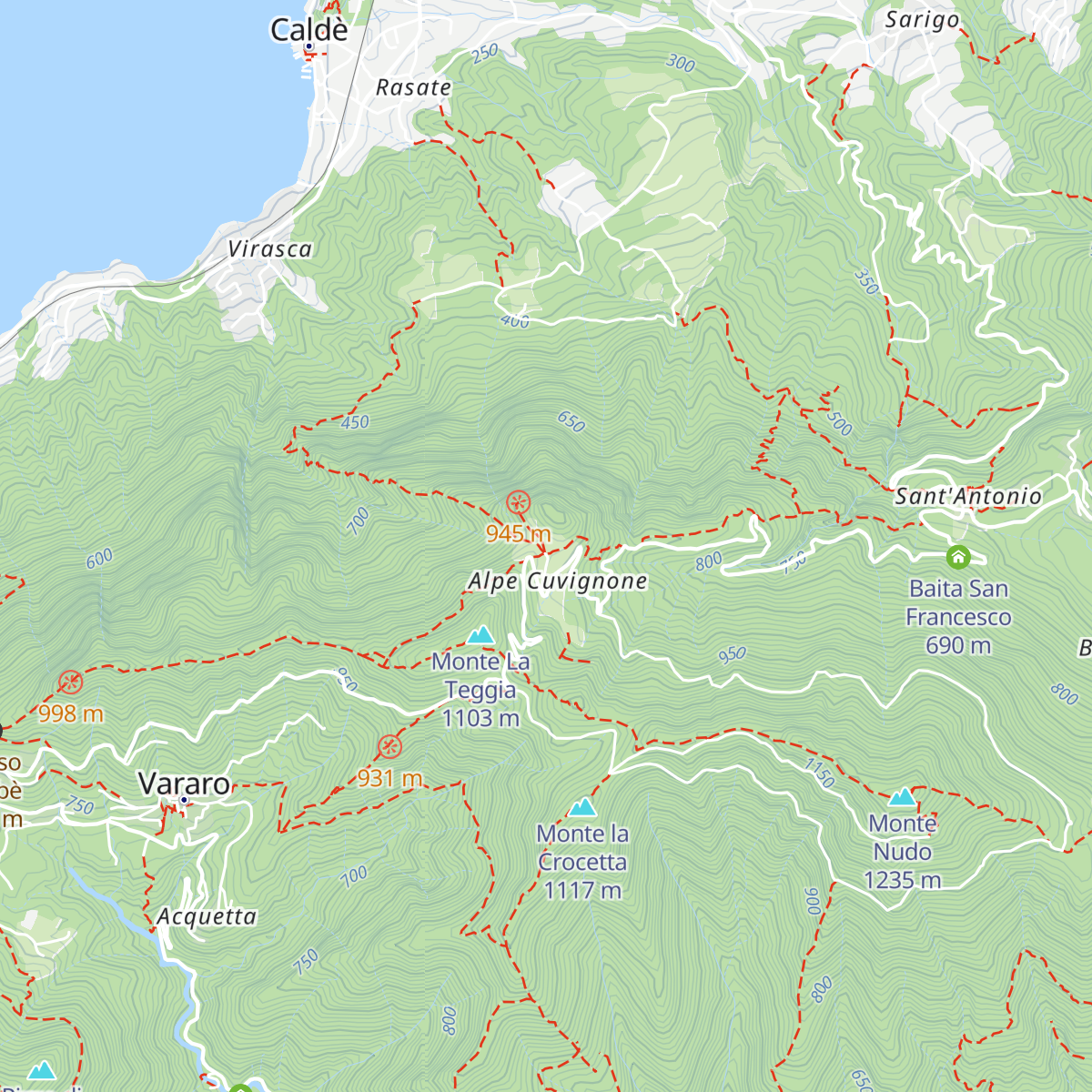 Rifugio De Grandi Adamoli map